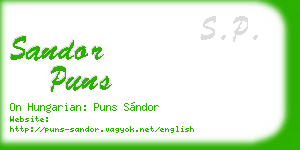 sandor puns business card